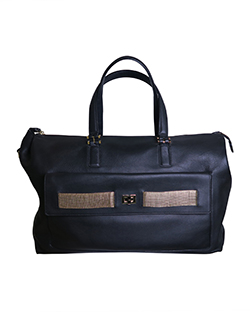 Prancer Top Handle Bag, Leather, Black, L, DB + Strap